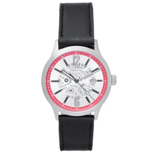 Load image into Gallery viewer, Heritor Automatic Dayne Leather-Band Watch w/Date - Silver/Red - HERHS2604