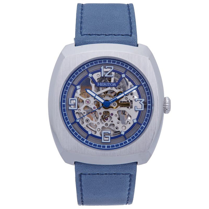 Heritor Automatic Gatling Skeletonized Leather-Band Watch - HERHS2301