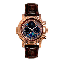 Load image into Gallery viewer, Heritor Automatic Legacy Leather-Band Watch w/Day/Date - Rose Gold/Brown - HERHR9704
