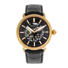 Load image into Gallery viewer, Heritor Automatic Mattias Leather-Band Watch w/Date - Gold/Black - HERHR8404

