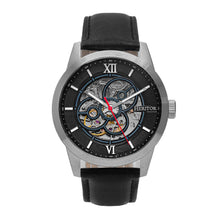 Load image into Gallery viewer, Heritor Automatic Jonas Leather-Band Skeleton Watch - Silver/Black - HERHR9501
