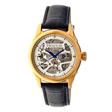 Load image into Gallery viewer, Heritor Automatic Nicollier Skeleton Leather-Band Watch - Gold/Black - HERHR1903
