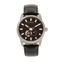 Load image into Gallery viewer, Heritor Automatic Davidson Semi-Skeleton Leather-Band Watch - Silver/Black - HERHR8002