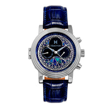 Load image into Gallery viewer, Heritor Automatic Legacy Leather-Band Watch w/Day/Date - Silver/Blue - HERHR9702