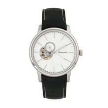 Load image into Gallery viewer, Heritor Automatic Landon Semi-Skeleton Leather-Band Watch - Silver - HERHR7701