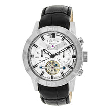 Load image into Gallery viewer, Heritor Automatic Hannibal Semi-Skeleton Leather-Band Watch - Silver - HERHR4101