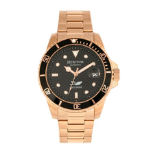 Load image into Gallery viewer, Heritor Automatic Lucius Bracelet Watch w/Date - Rose Gold/Black - HERHR7805
