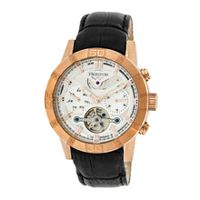 Load image into Gallery viewer, Heritor Automatic Hannibal Semi-Skeleton Leather-Band Watch - Rose Gold/Silver - HERHR4105
