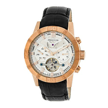 Load image into Gallery viewer, Heritor Automatic Hannibal Semi-Skeleton Leather-Band Watch - Rose Gold/Silver - HERHR4105