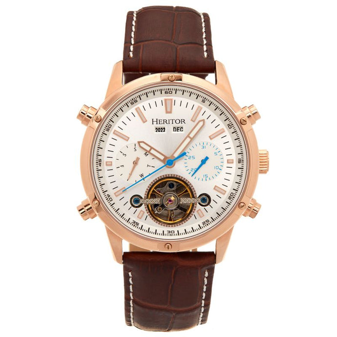 Heritor Automatic Wilhelm Semi-Skeleton Bracelet Watch w/Day/Date - HERHS2106