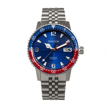 Load image into Gallery viewer, Heritor Automatic Dominic  Bracelet Watch w/Date - Red&amp;Blue/Blue - HERHR9806
