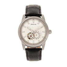 Load image into Gallery viewer, Heritor Automatic Davidson Semi-Skeleton Leather-Band Watch - Silver - HERHR8001
