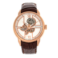 Load image into Gallery viewer, Heritor Automatic Sanford Semi-Skeleton Leather-Band Watch - Rose Gold/Brown - HERHR8304
