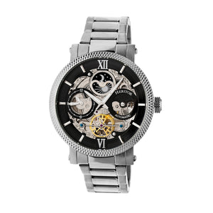 Heritor Automatic Aries Skeleton Dial Bracelet Watch - Silver/Black - HERHR4402