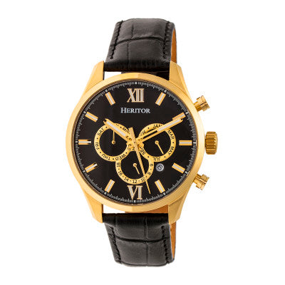 Heritor Automatic Benedict Leather-Band Watch w/Day/Date - HERHR6803