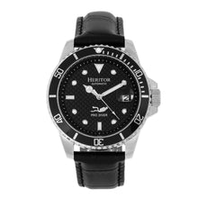 Load image into Gallery viewer, Heritor Automatic Lucius Leather-Band Watch w/Date - Silver/Black - HERHR7807