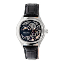 Load image into Gallery viewer, Heritor Automatic Odysseus Leather-Band Skeleton Watch - Silver/Black - HERHR3704