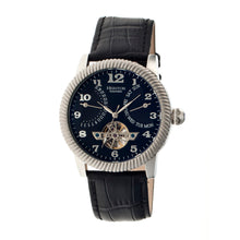 Load image into Gallery viewer, Heritor Automatic Piccard Semi-Skeleton Leather-Band Watch - Silver/Black - HERHR2002