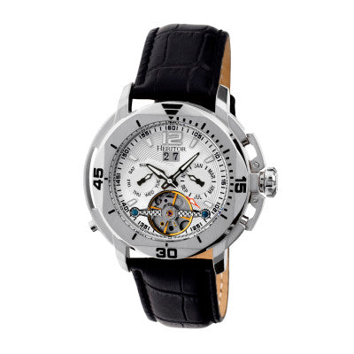 Heritor Automatic Lennon Semi-Skeleton Leather-Band Watch - HERHR2801