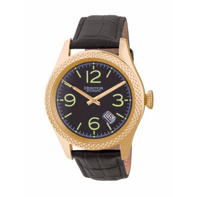 Heritor Automatic Barnes Leather-Band Watch w/Date - HERHR7104