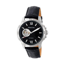 Load image into Gallery viewer, Heritor Automatic Bonavento Semi-Skeleton Leather-Band Watch - Silver/Black - HERHR5602
