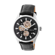 Load image into Gallery viewer, Heritor Automatic Stanley Semi-Skeleton Leather-Band Watch - Silver/Black - HERHR6504