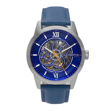 Load image into Gallery viewer, Heritor Automatic Jonas Leather-Band Skeleton Watch - Silver/Blue - HERHR9503