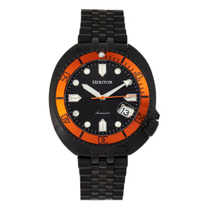 Heritor Automatic Morrison Special Edition Bracelet Watch w/Date - Black/Orange/Black  - HERHR7616