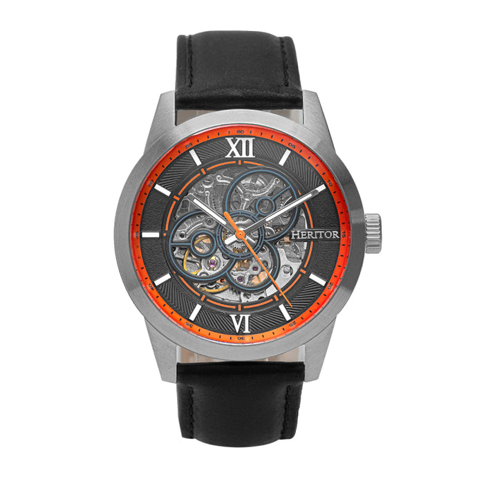 Heritor Automatic Jonas Leather-Band Skeleton Watch - HERHR9502