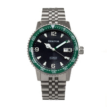 Load image into Gallery viewer, Heritor Automatic Dominic Bracelet Watch w/Date - Green/Black - HERHR9803
