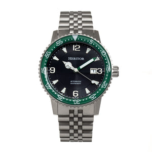 Heritor Automatic Dominic Bracelet Watch w/Date - Green/Black - HERHR9803