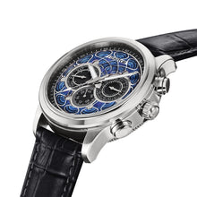 Load image into Gallery viewer, Heritor Automatic Apostle Leather Band Watch w/ Day-Date - Black/Blue- HERHS2701