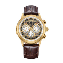 Load image into Gallery viewer, Heritor Automatic Apostle Leather Band Watch w/ Day-Date - Brown/Gold - HERHS2703