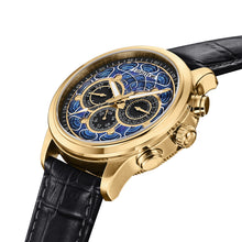 Load image into Gallery viewer, Heritor Automatic Apostle Leather Band Watch w/ Day-Date - Black/Gold - HERHS2704