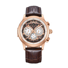 Load image into Gallery viewer, Heritor Automatic Apostle Leather Band Watch w/ Day-Date - Brown/Rose Gold - HERHS2705