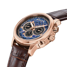 Load image into Gallery viewer, Heritor Automatic Apostle Leather Band Watch w/ Day-Date - Brown/Blue - HERHS2706