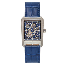 Load image into Gallery viewer, Heritor Automatic Wyatt Skeleton Watch - Silver/Blue - HERHS3102
