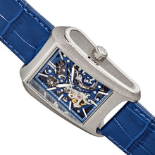 Load image into Gallery viewer, Heritor Automatic Wyatt Skeleton Watch - Silver/Blue - HERHS3102
