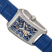Load image into Gallery viewer, Heritor Automatic Wyatt Skeleton Watch - Silver/Blue - HERHS3102