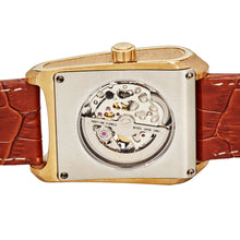 Load image into Gallery viewer, Heritor Automatic Wyatt Skeleton Watch - Gold/Brown - HERHS3103