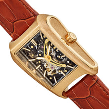 Load image into Gallery viewer, Heritor Automatic Wyatt Skeleton Watch - Gold/Brown - HERHS3103
