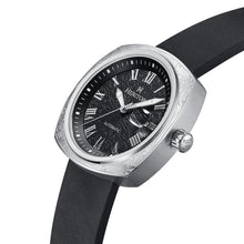 Load image into Gallery viewer, Heritor Automatic Davenport Engraved-Case Leather-Band Watch w/ Date - Silver/Black - HERHS3201