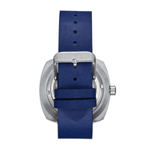 Load image into Gallery viewer, Heritor Automatic Davenport Engraved-Case Leather-Band Watch w/ Date - Silver/Blue - HERHS3202
