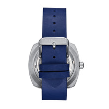 Load image into Gallery viewer, Heritor Automatic Davenport Engraved-Case Leather-Band Watch w/ Date - Silver/Blue - HERHS3202