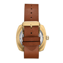 Load image into Gallery viewer, Heritor Automatic Davenport Engraved-Case Leather-Band Watch w/ Date - Gold/Brown - HERHS3203