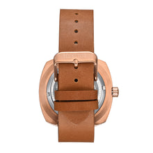 Load image into Gallery viewer, Heritor Automatic Davenport Engraved-Case Leather-Band Watch w/ Date - Rose Gold/Light Brown - HERHS3204