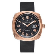 Load image into Gallery viewer, Heritor Automatic Davenport Engraved-Case Leather-Band Watch w/ Date - Rose Gold/Black - HERHS3205