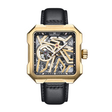 Load image into Gallery viewer, Heritor Automatic Campbell Leather-Band Skeleton Watch - Gold - HERHS3302
