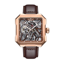 Load image into Gallery viewer, Heritor Automatic Campbell Leather-Band Skeleton Watch - Rose Gold/Brown - HERHS3304