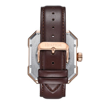 Load image into Gallery viewer, Heritor Automatic Campbell Leather-Band Skeleton Watch - Rose Gold/Brown - HERHS3304
